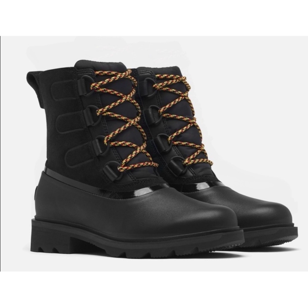 *NEW Sorel Black Lennox Street Lace Waterproof Winter Boots